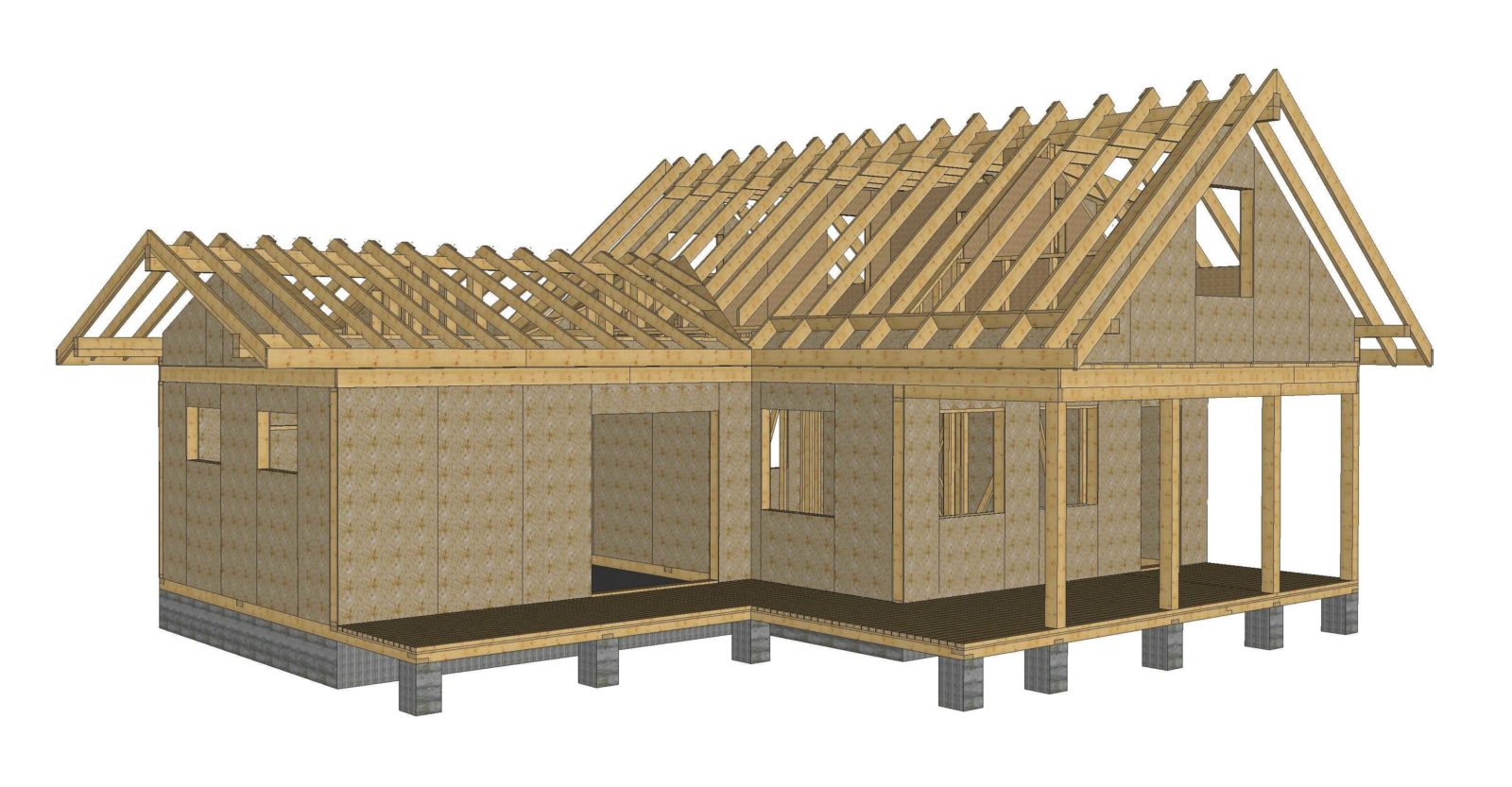 Строительство деревянного дома и техника