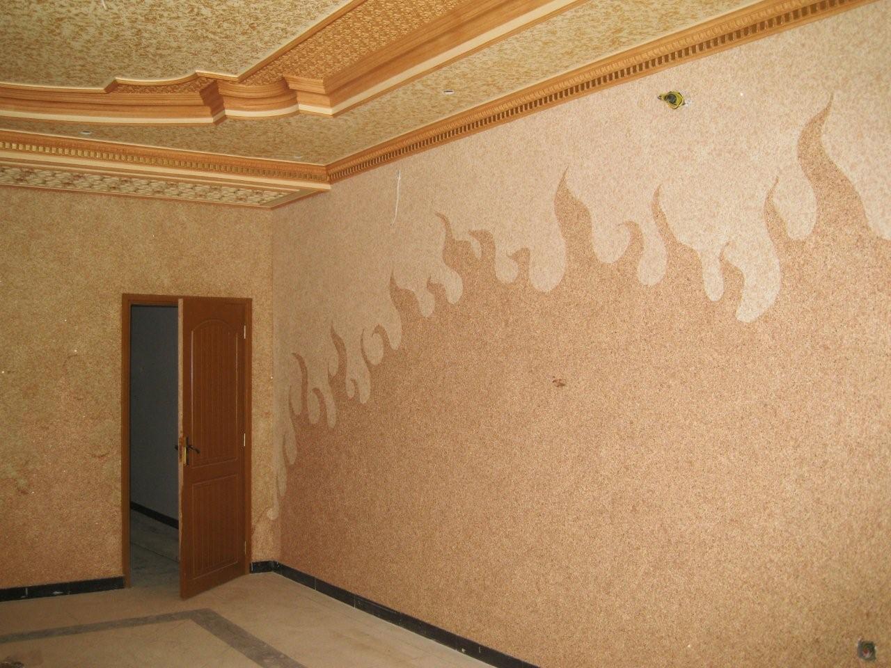 Технология покрытия стен жидкими обоями